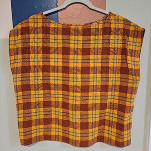 Ace & Jig plaid shell top, reversible, size M